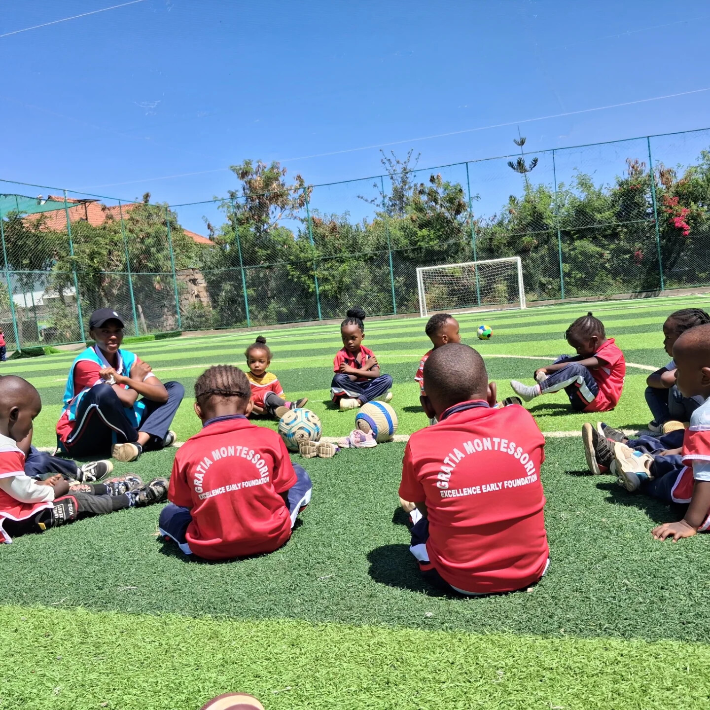 Gratia Montessori children in a group activity outdoors